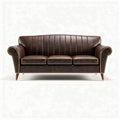 Sofa trzyosobowa w stylu klasycznym z ekoskóry - 200 x 90 x 85cm